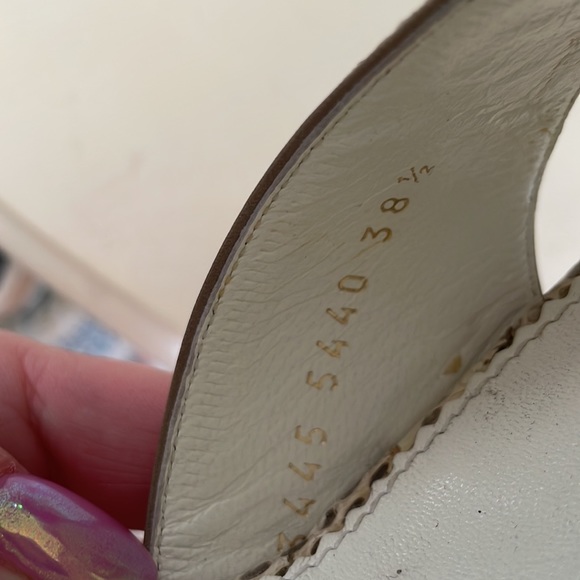 Yves Saint Laurent Retro Snakeskin Leather Ankle Wrap High Heels Size 38.5 - Picture 5 of 8